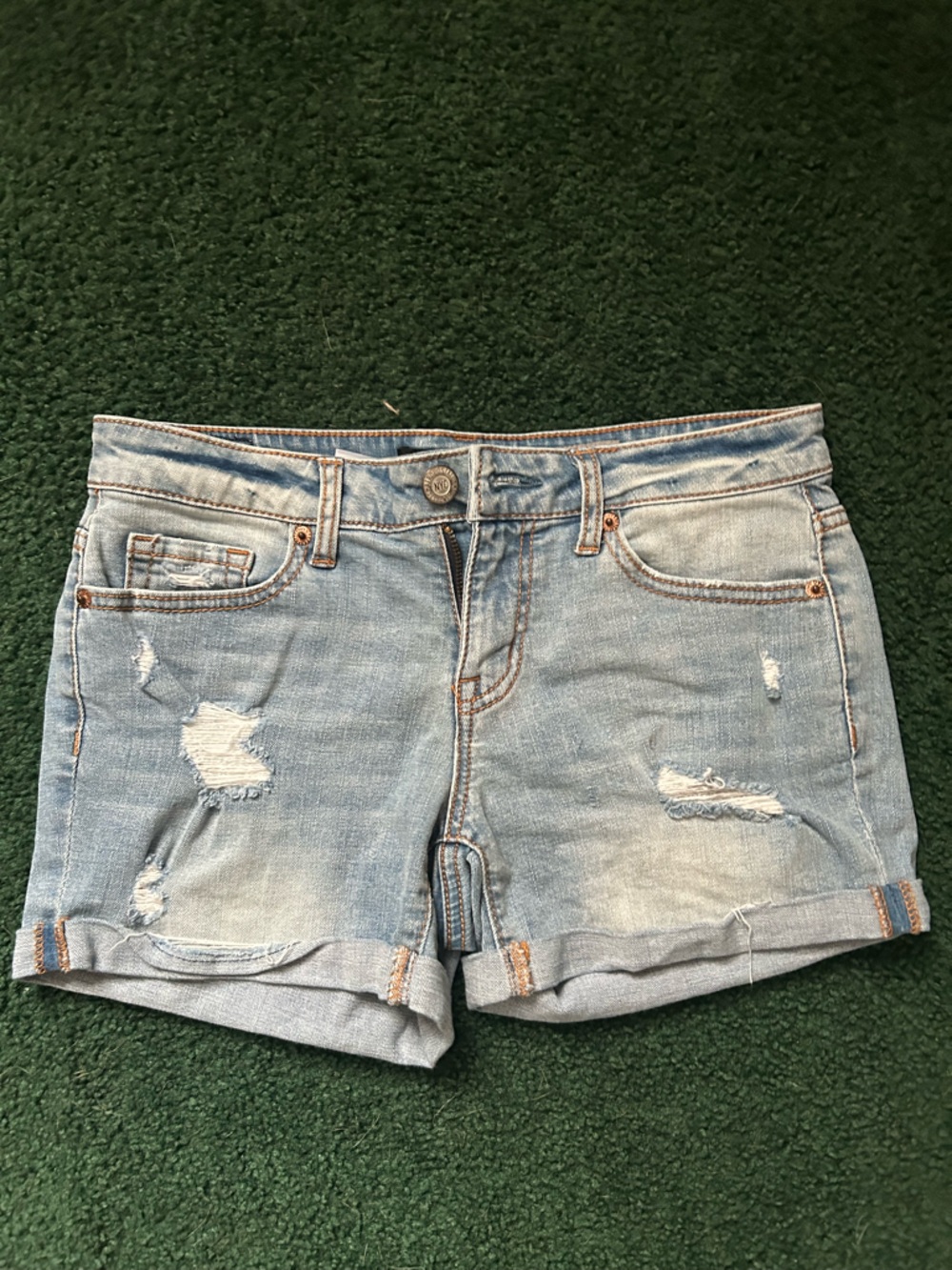 Aeropostale Light Blue Distressed Denim Shorts